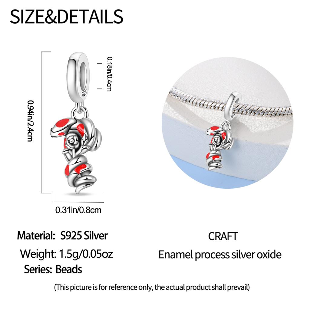 Authentic copper Charm Bead Charms Luxury Rose Snake Bead Charms Compatible With Bracelets Diy Women Making Delicate Gift