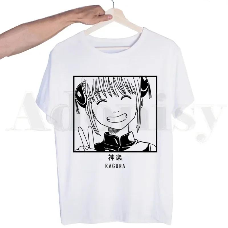 Gintama Anime Sakata Gintoki Kagura Tshirts Men Fashion Summer T-shirts Tshirt Top Tees Streetwear Harajuku Funny