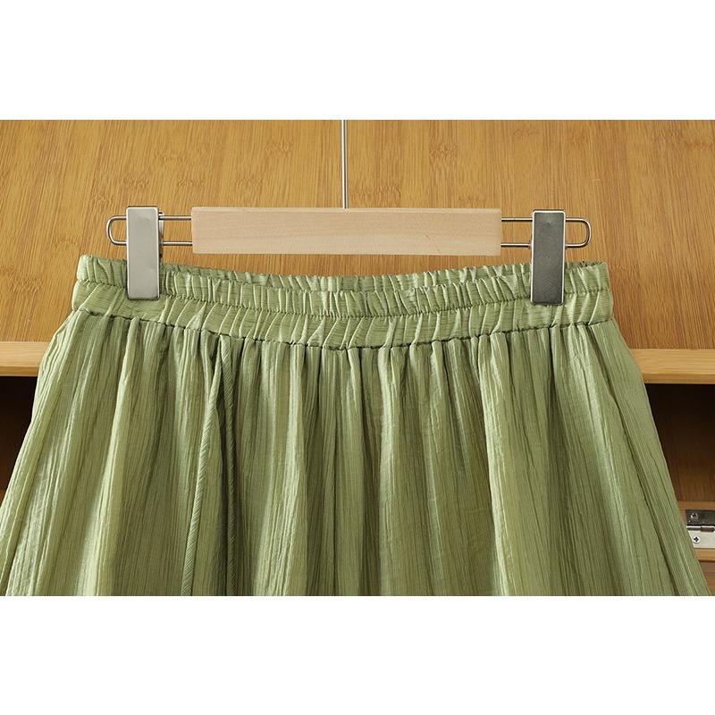 DIMANAF Plus Size 2026 Women Linen Pants Elastic Waist Vintage Basic Lady Solid Lace Wide Leg Long Pants Oversize Loose Tencel