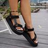Fashion 2025 Summer New Triangle Belt Sandals Thick Sole Foam Sole Light and Comfortable Beach Sandals Women's Large