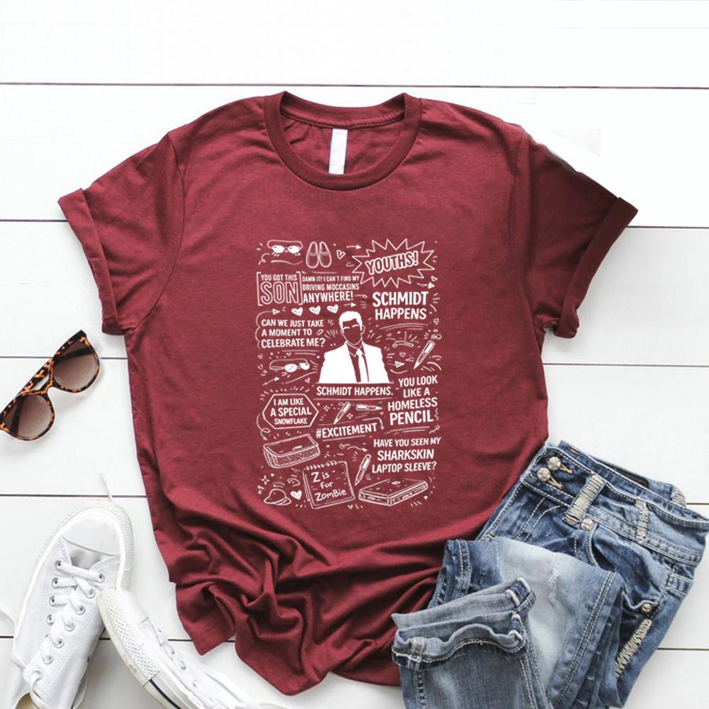 Schmidt Quotes T-Shirt Funny New Girl TV Show Tee Women Short Sleeve Tshirts Anniversary Tee for Fan Casual Women Clothing