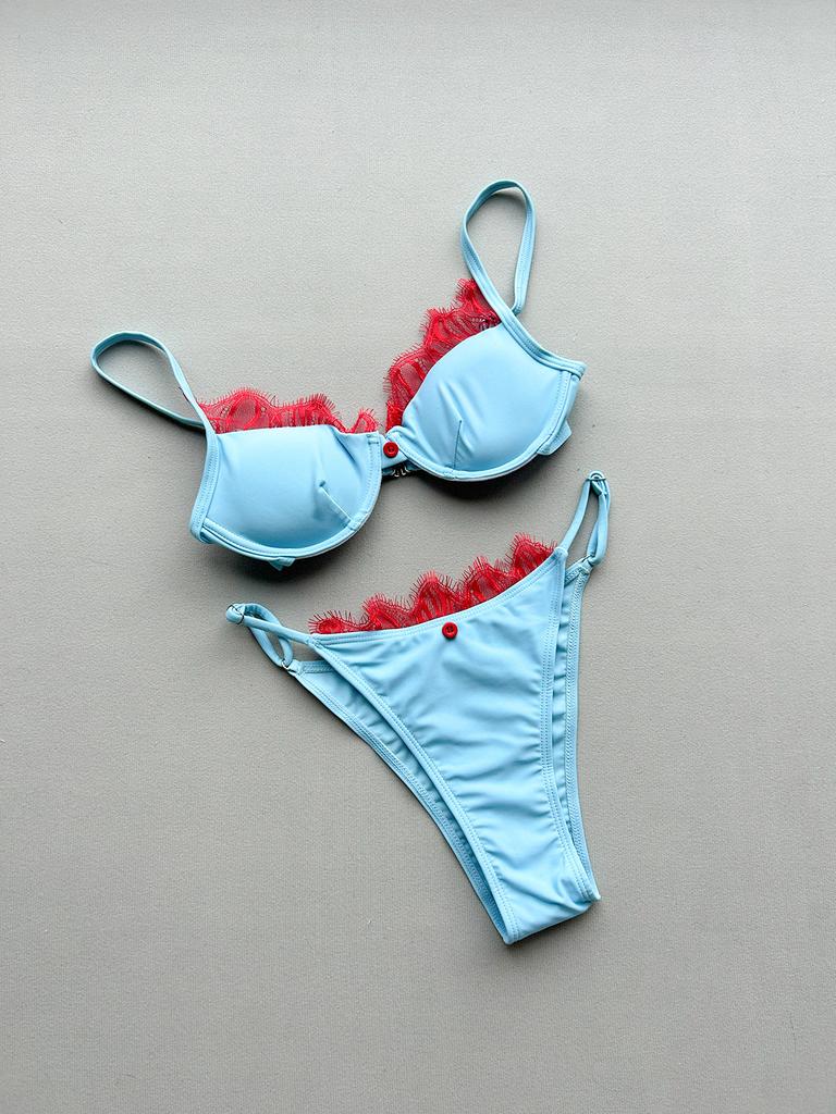 3 Pieces Bikinis Sexy Women Swimsuit Female Lace Swimwear Bikini Set Swimming Suit Beachwear Biquini Bathing Suit