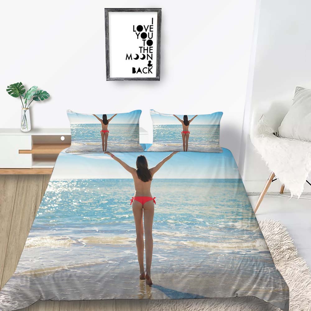 Bikini Duvet Cover 3D Printing Bedding Set Creative Home Textiles Microfiber Bed Cover Man Woman King Size Bed Spread