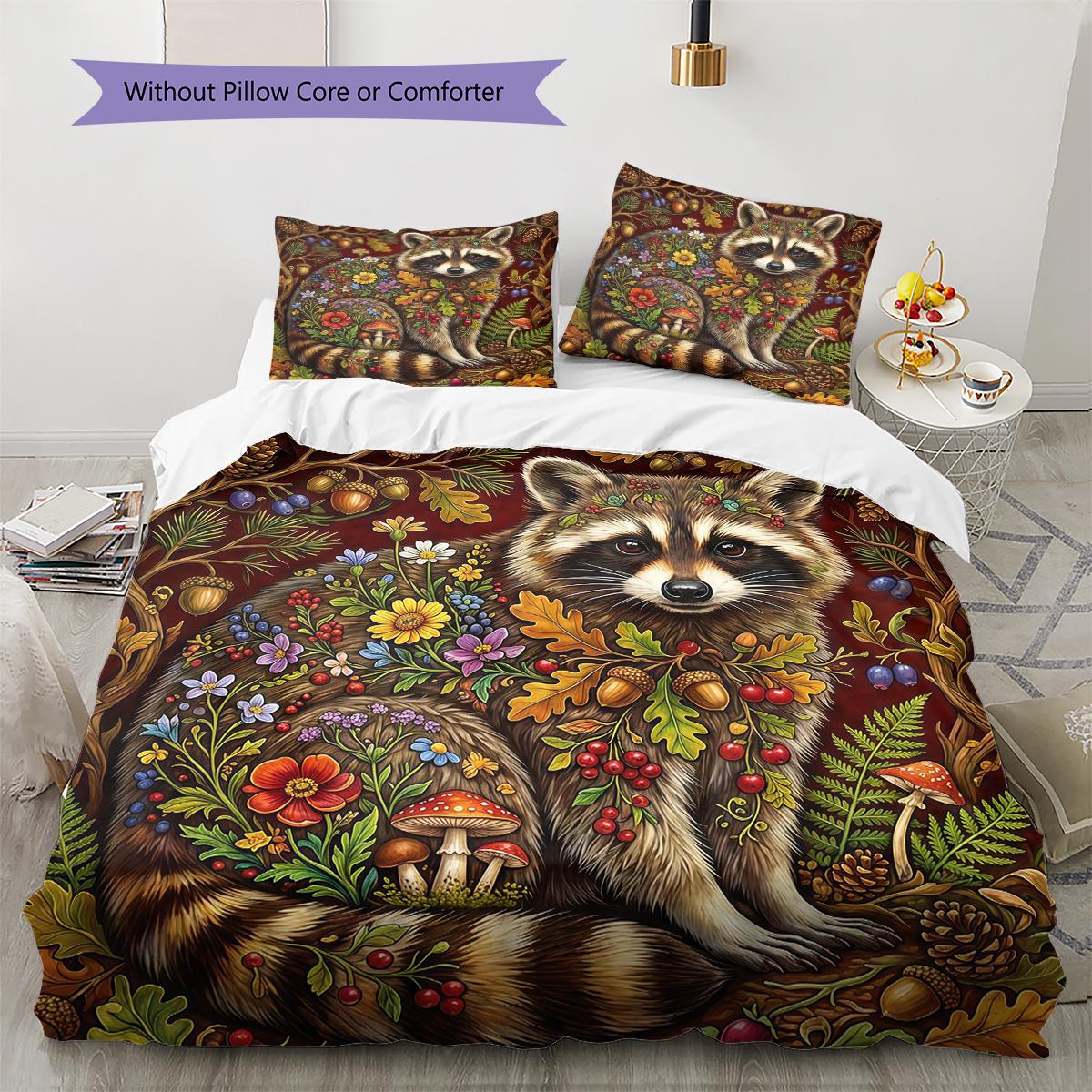 

Floral Art Animals Pattern Bedding,Quilt Set Quilt Cover Pillowcase Home Birthday Gift (1 * duvet cover + 2 * pillowcase, without core) 135x200cm