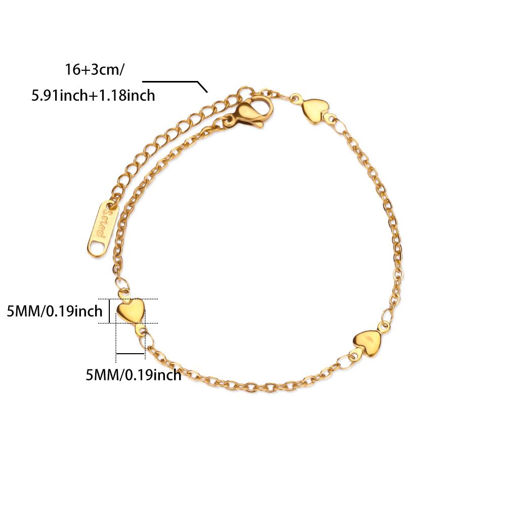 Tiny Heart Stainless Steel Anklet Gold Color Anti Fading Foot Anklets Bracelet Summer Beach Accessories Vintage Jewelry Gifts