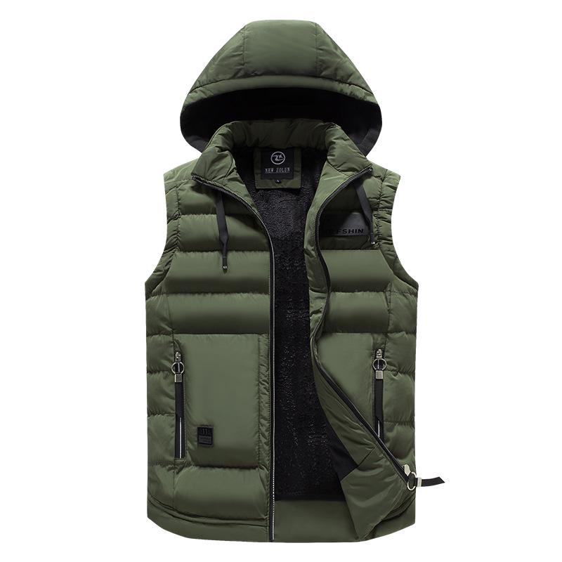 Men's Vest Jacket Winter Waterproof Warm Sleeveless Men Jacket Fashion Hooded Casual Vest Men Autumn Thicken Waistcoat