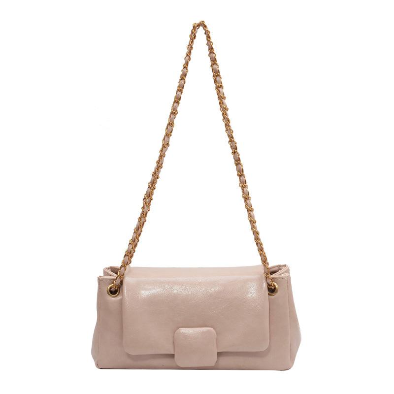 

Bag women s winter fashion chain shoulder messenger bag simple retro small square bag magnetic buckle design белый