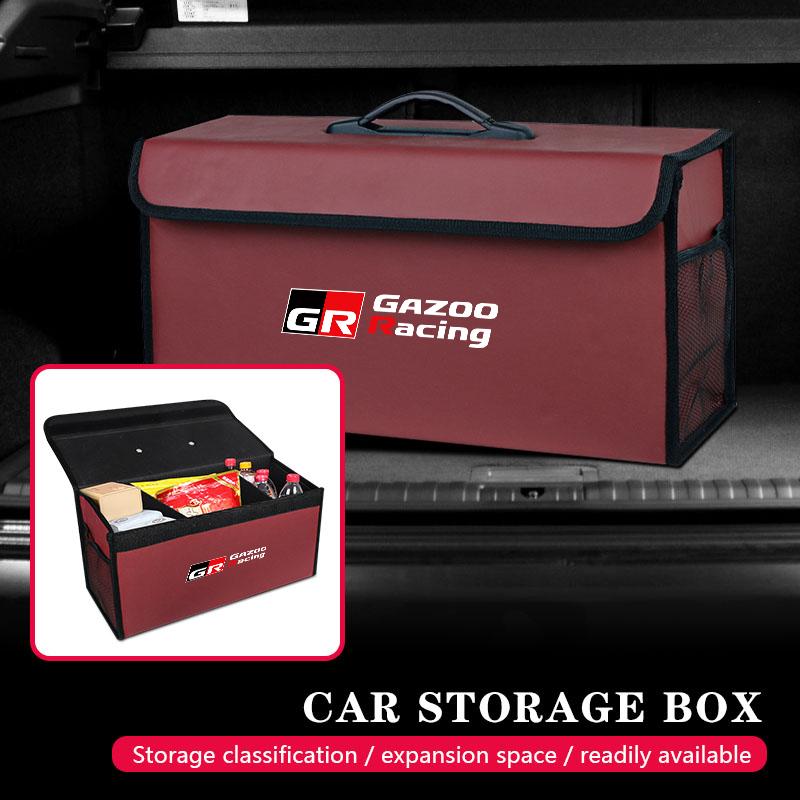 Car Trunk Storage Box Leather Sundries Organizer Bag For S7 86 Mirai Supra Prado Alphard Vellfire Crown Sequoia Prius Yaris JH7