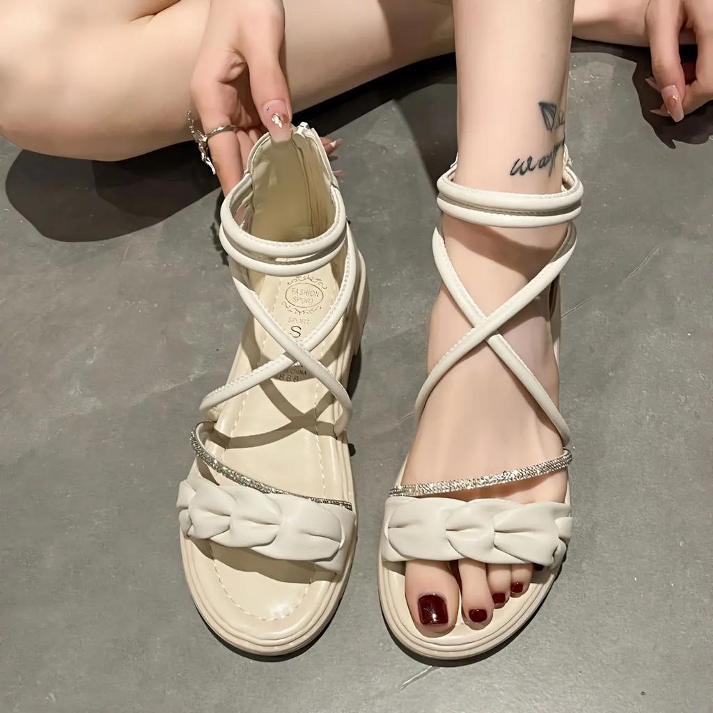Chic and Elegant Black Open Toe Women's Sandals Summer Shoe Sale Casual High Quality 2025 Luxury Comfortable Vip Ladies Shoes