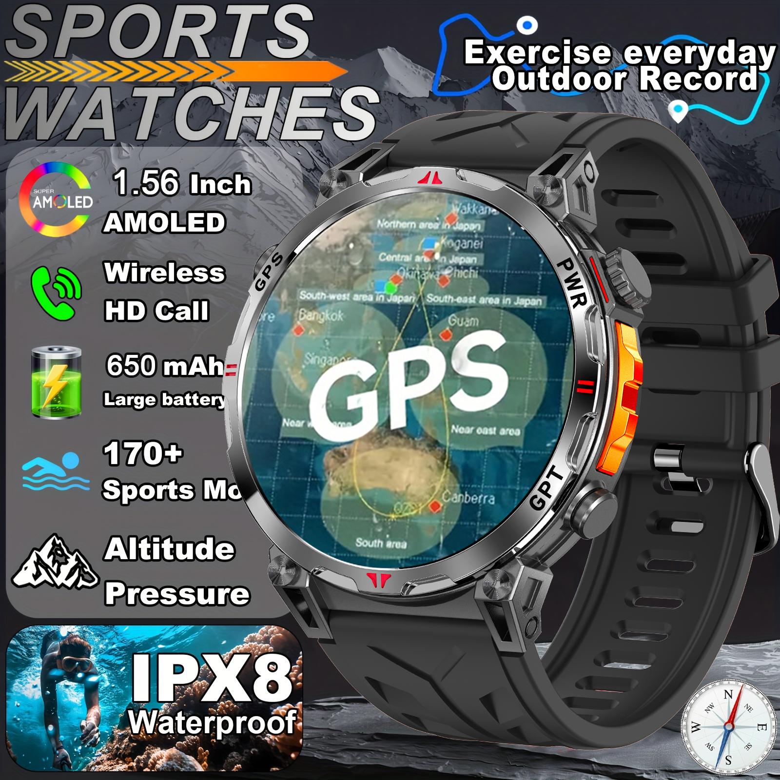 

Военные GPS-спортивные умные часы Тактическая версия Мужские 650 мАч Аккумулятор 3 АТМ Водонепроницаемые Пульс Давление Фитнес Умные часы