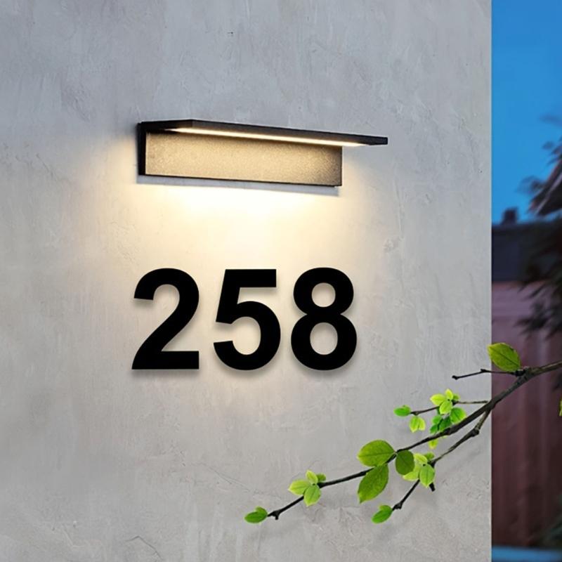 Flytande Husnummer Metall Moderna Husnummer för Utomhusbrevinkast Gård Hemdörr Vägg Garageport med Spikset