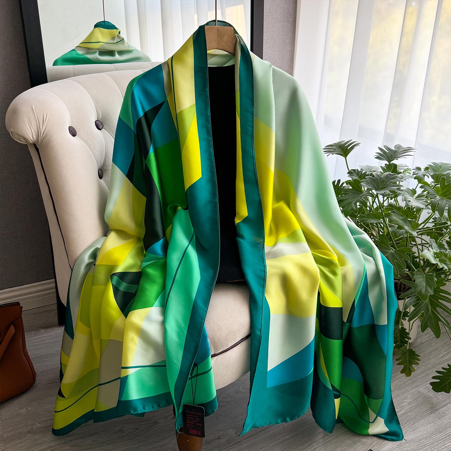 

Luxury Scarf Spring Summer Women Beach Sunscreen Fashion Party Shawl China Quality Silk Lady Popular Print Scarves Hijab
