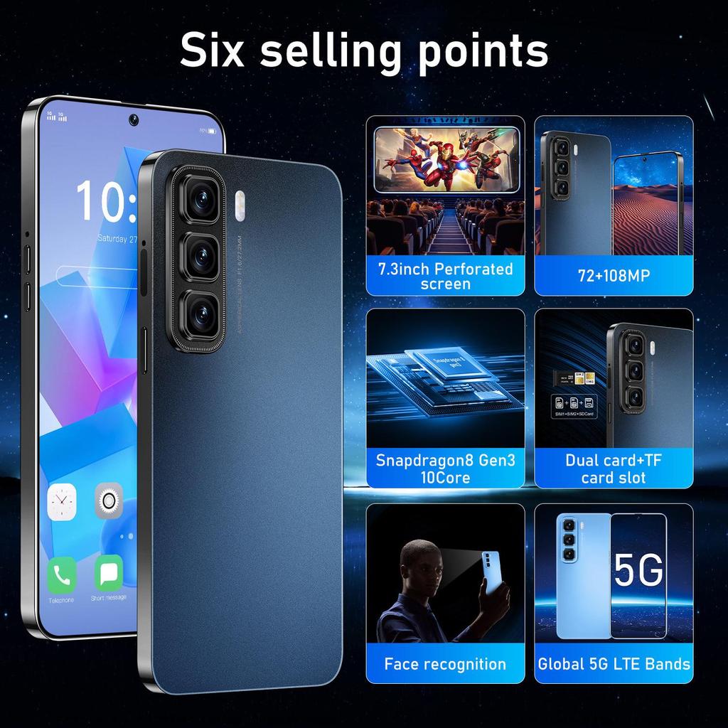 In Stock Exclusive Smartphone Hot 50 Pro: Large HD Screen, 16GB RAM, 1TB Storage