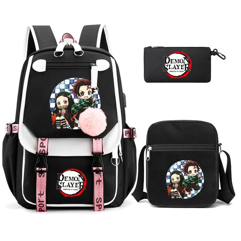 Hot-selling Ghost Extinguishing Peripheral Animation Backpack Campus Trend Primary and Secondary School Students Schoolbag Pencil Bag Shoulder Bag