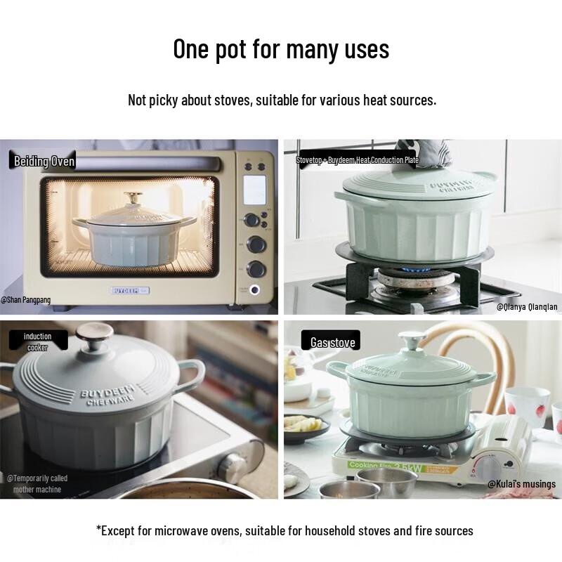 Buydeem 22cm Enamel Stew Pot