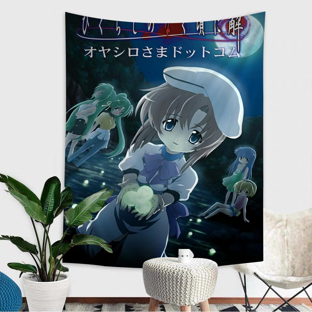 Хигураси: Когда плачут цикады Карта Гобелен Искусство Научная фантастика Комната Домашний декор Дешевый Хиппи Настенный подвес 50x70cm