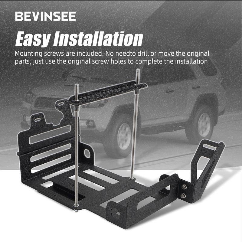 Secondary Battery Box for Toyota 4Runner 2010- 5th Gen,for Group 34 & 35 Battery Charging Relay Mounting Points Battery Tray