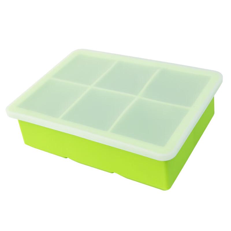 Direen 6-Grid Silicone Large Ice Cube Tray (2-Pack)