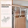 5 In 1 Magic Trouser Rack Hangers Stainless Steel Folding Pant Rack Tie Hanger Shelves Bedroom Closet Organizer Wardrobe Storage
