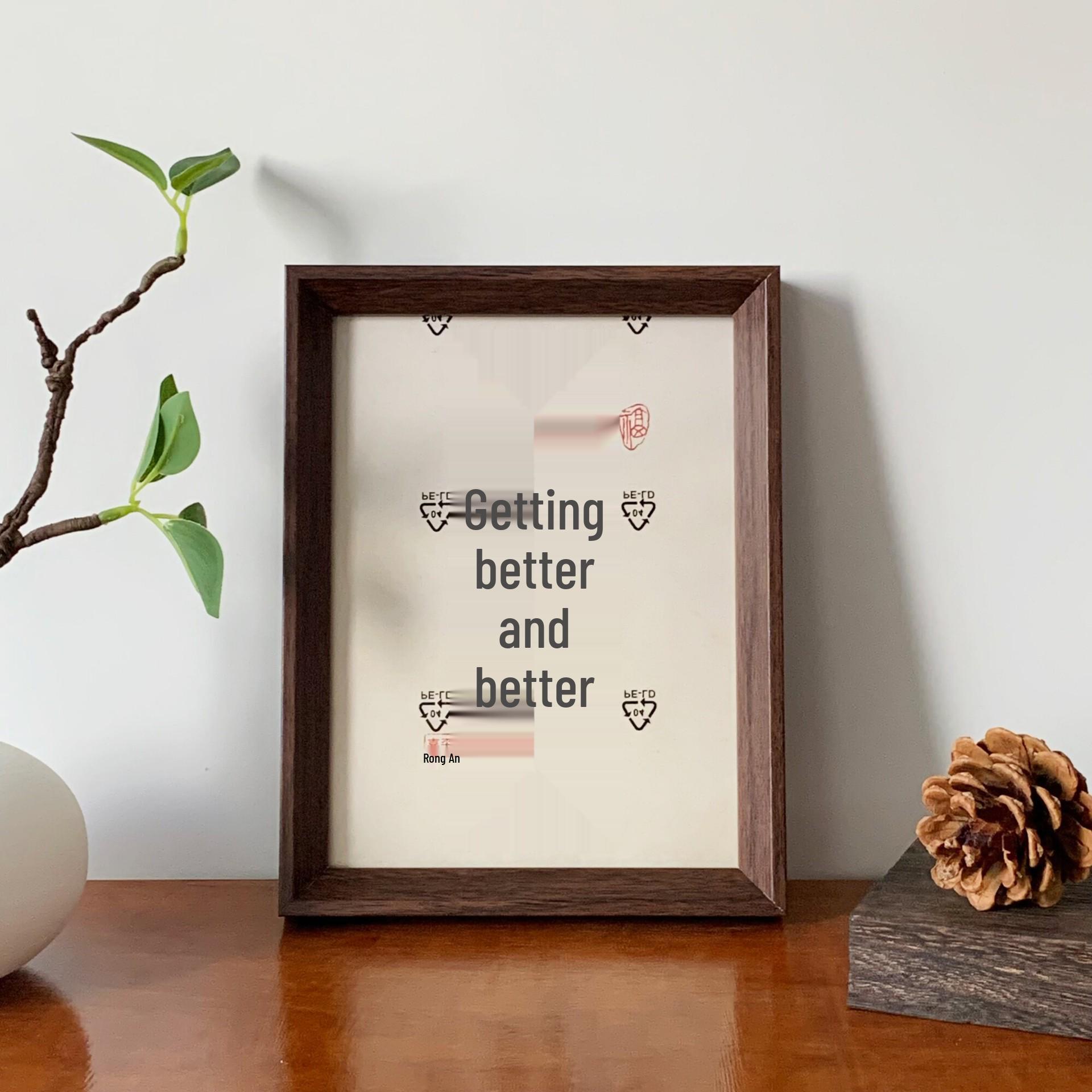 

Abundant Prosperity Calligraphy Frame: Elegant Wall Art for Living Room or Entryway, Ideal New Chinese Décor and Housewarming Gift 8-inch [Painting core 15.2*20.3 cm]