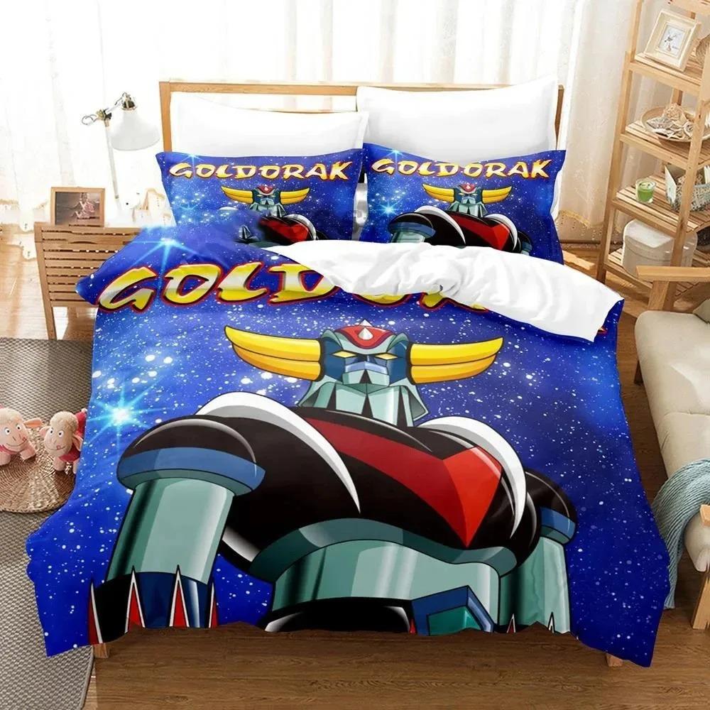 Cartoon Goldorak Grendizer UFO Robo Bedding Set Double Twin King Duvet Cover Comforter Pillowcase Boys Girls Adults Bedroom