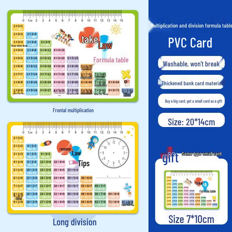BOJIAO 9x9 Multiplication & Division Table Learning Cards