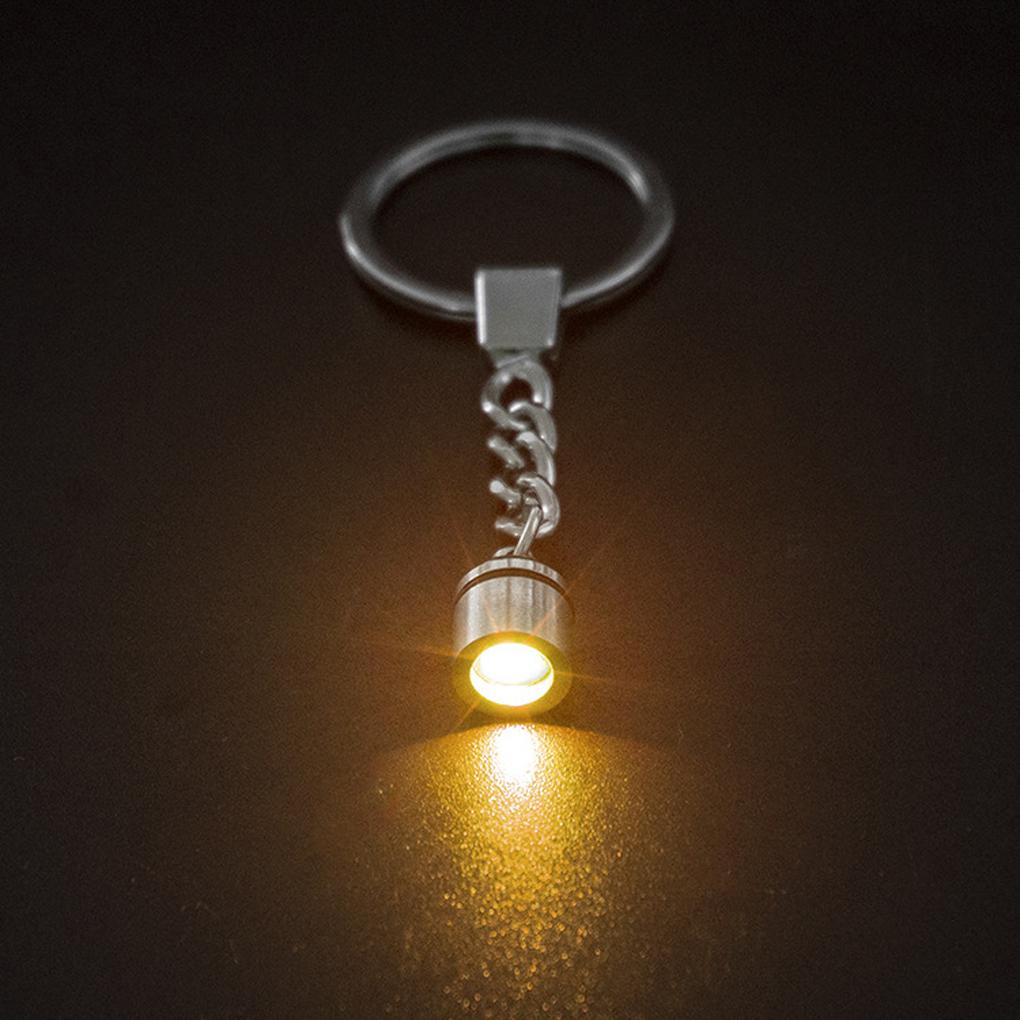 Keychain Light Zinc Alloy Portable Keyring Lamp Handbag Outdoor Key Chain Pendant Storage Battery Operated Decorative