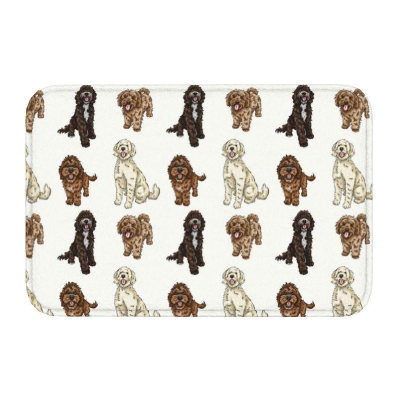 Starry Night Poodle Entrance Door Mat Anti-Slip Kitchen Bathroom Cute Pet Puppy Floor Bedroom Home Decor Rug Entrance Carpet Rug