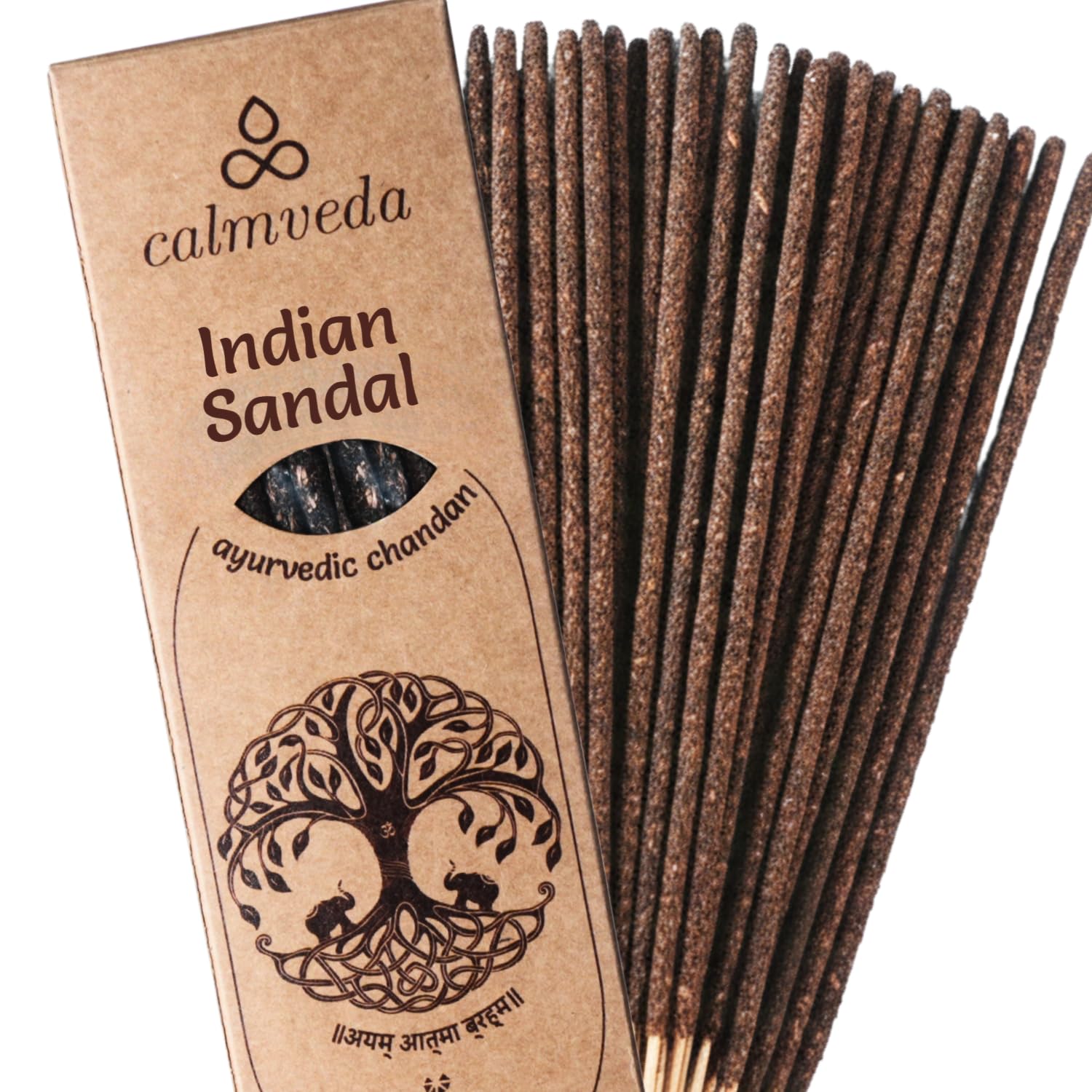 Ayurvedic Sandalwood Incense Sticks Natural - 24+ Smudge Sticks, 9 Inches