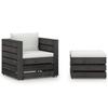 Day and Night - Day and Night Garden Furniture 2 Pieces with Impregnated Wood Gray Cushions