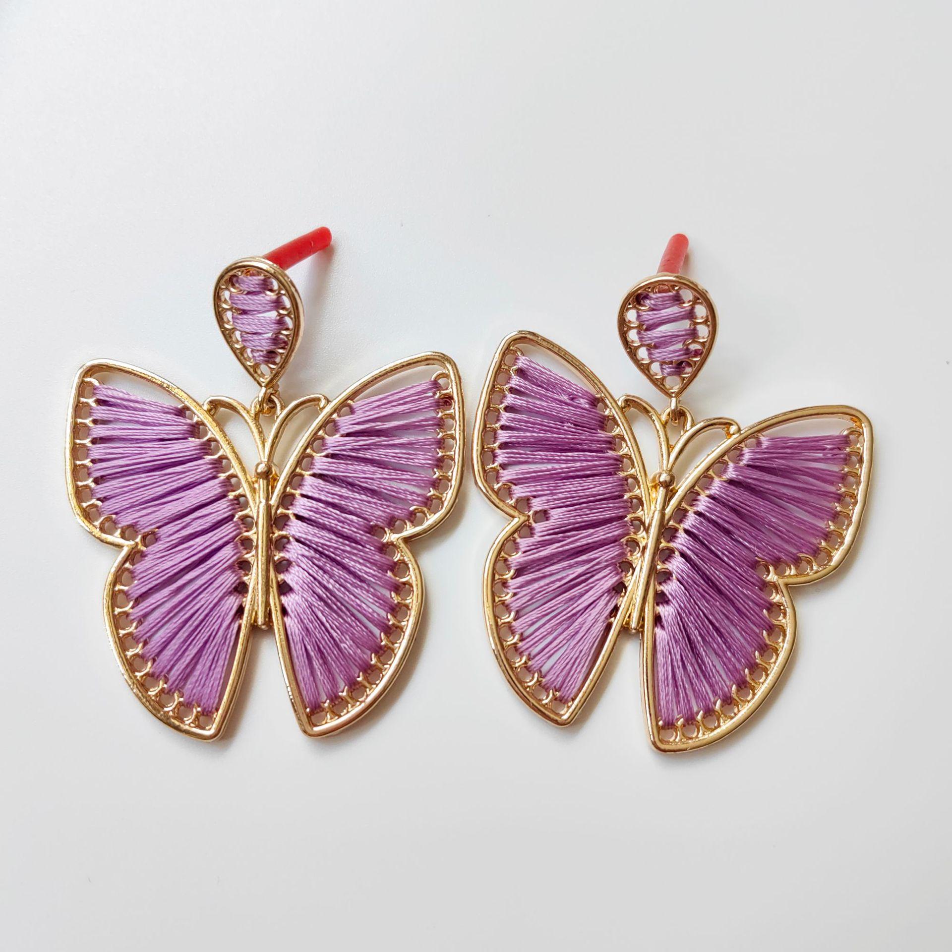 

Bohemian Cotton Thread Handmade Butterfly Earrings