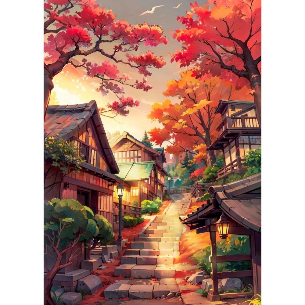 Anime Japanese Street Landscape Poster Prints For Living Room Home Decor Abstract Scenery Canvas Painting Wall Art Aesthetic