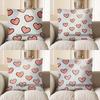 2D Pink Hearts Pattern Throw Pillow For Decor Pattern Cushion Cover Suitable For Sofa Bedroom Car Pillow Cover