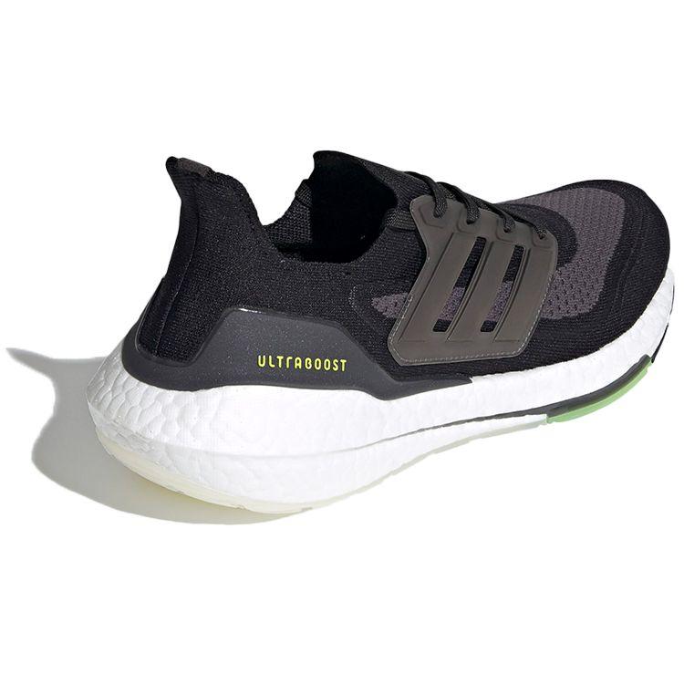 adidas UltraBoost 21 Black Silver Metallic Men Sneakers Core-Black Solar-Yellow FY0374