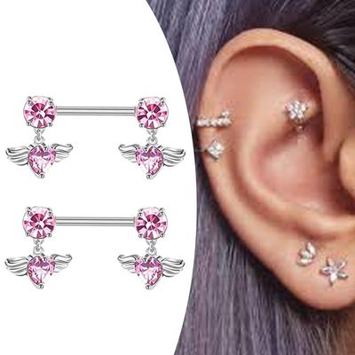 2 Pieces Body Piercing Jewelry Bar for Wedding Valentine's Day Gift
