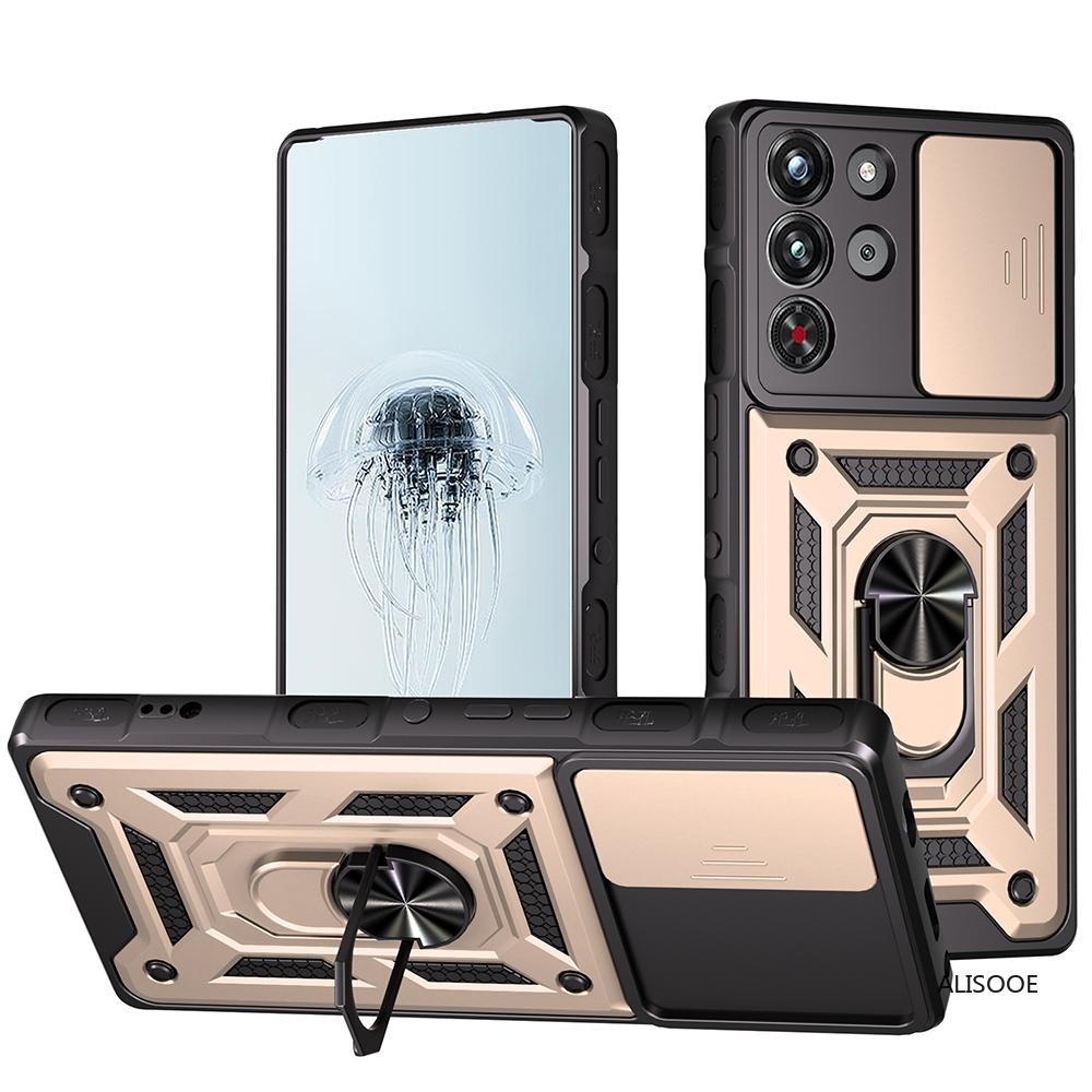 

Чохол для ZTE Redmagic 10 Pro Чохол-слайдер з кільцем-підставкою Захисна кришка для ZTE Red Magic 10 Pro Plus Ударостійкий Чохол ZTE nubia Red Magic 10 Pro+ золотий