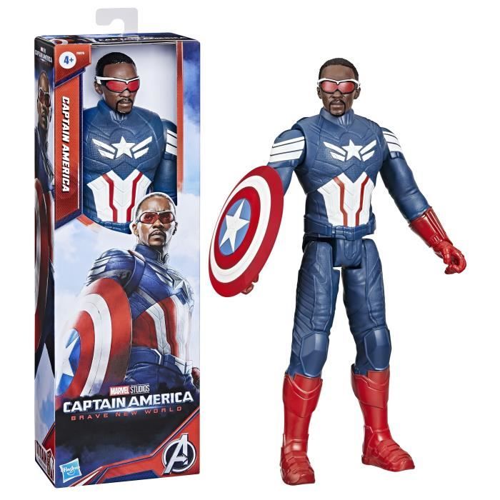 Figurine Captain America 30 Cm, Titan Hero Series, Marvel Studios Captain America Brave New World, Dès 4 Ans