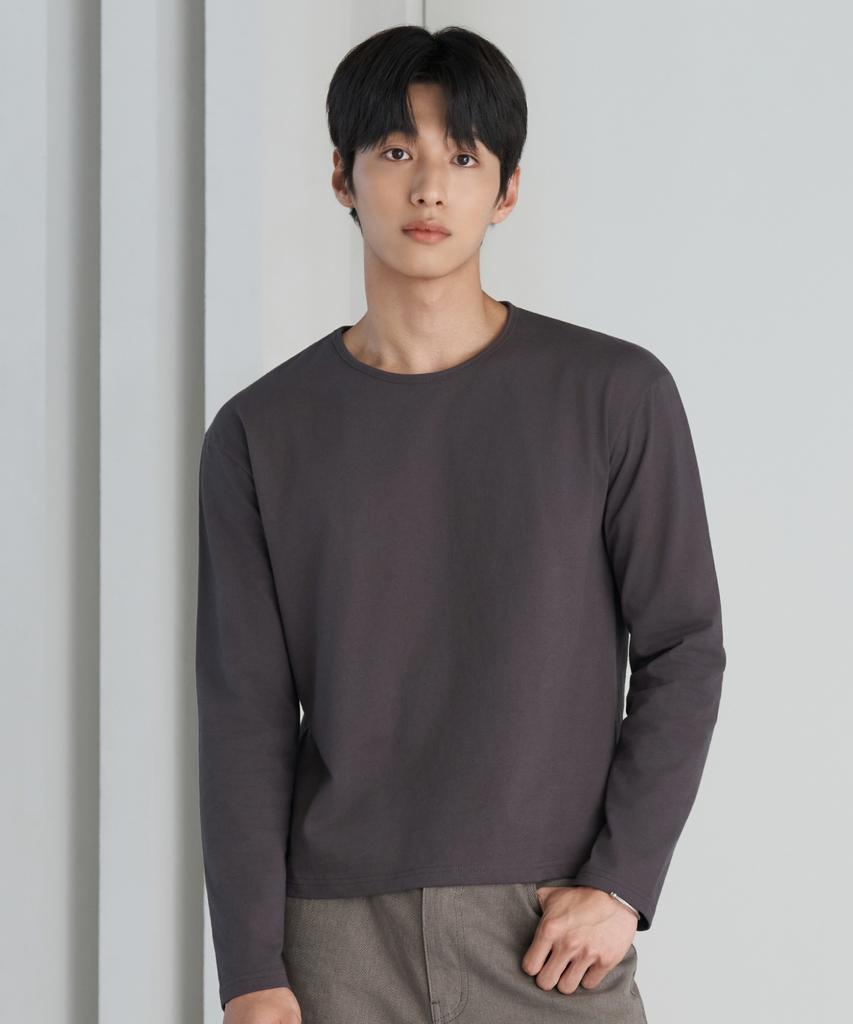 HYOJI 26 Fw U-Neck Long Sleeve Crop T-Shirt (3 Colors)