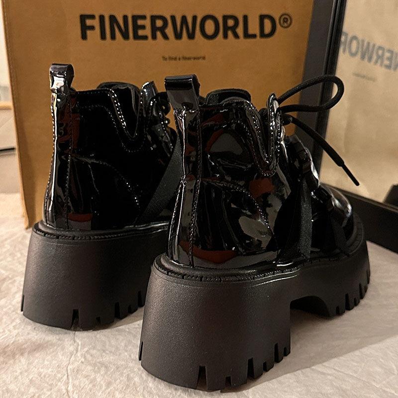 Black British Martin boots women's autumn 2025 French boots thick-soled small sweet cool style high-end small short boots