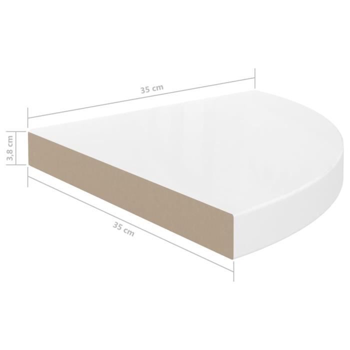 VidaXL Floating Corner Shelves 4pcs High Gloss White 35x35x3.8cm MDF