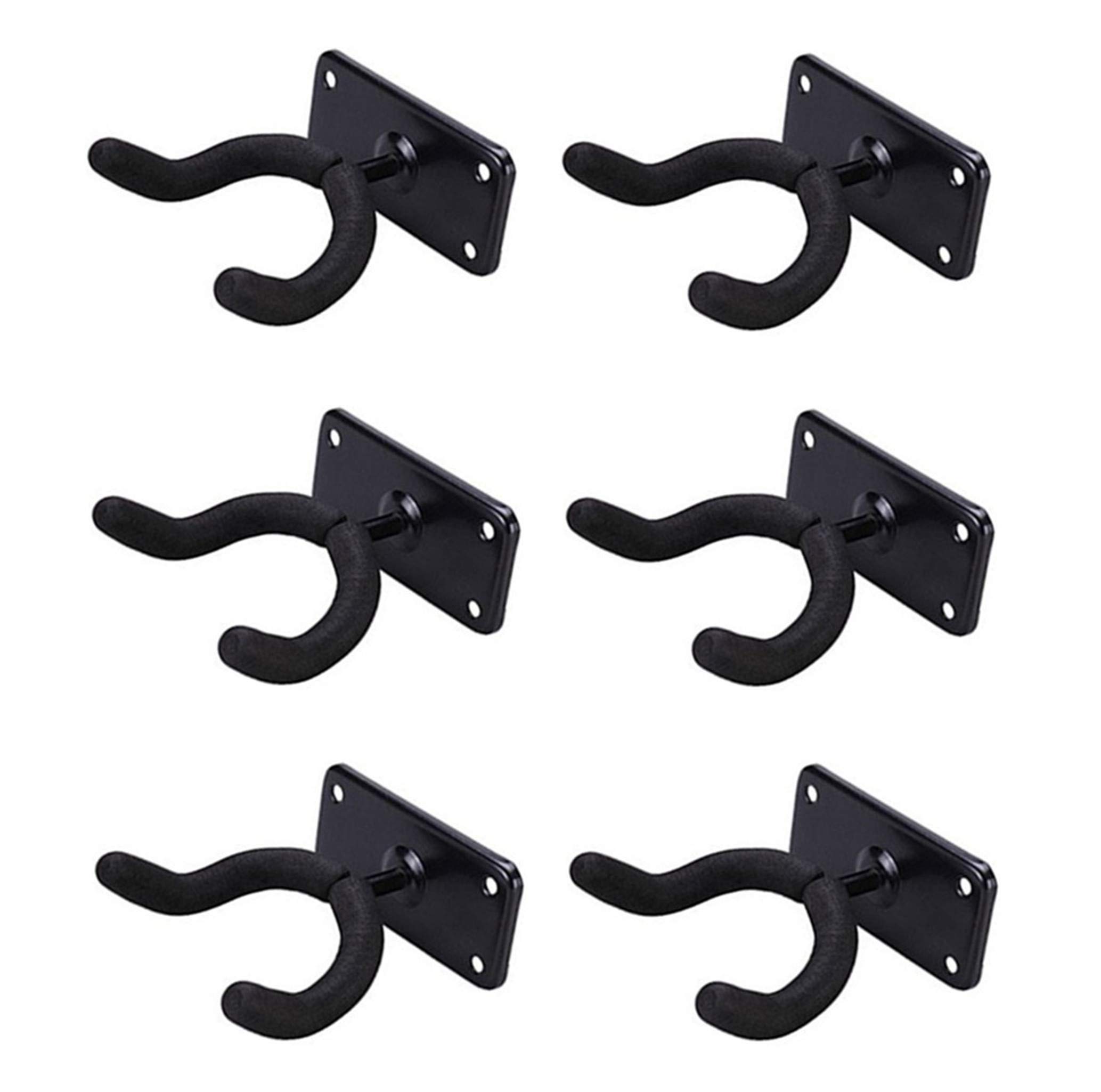 

Set of 6 Heavy-Duty Wall-Mounted Guitar Hanger Hooks with Mounting Screws