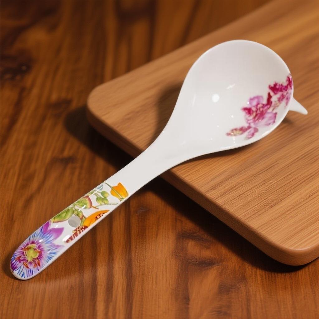 Jungle Bone China Long Handle Ladle and Soup Spoon Set