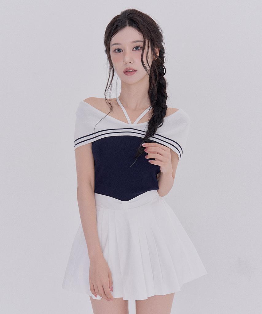 Tetemochi Balletcore Pleated Skirt (White)