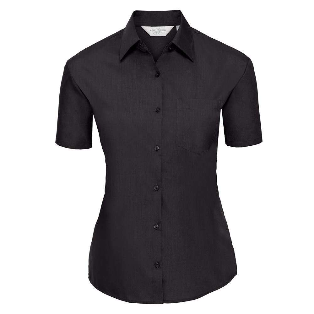 Russell Collection Womens/Ladies Classic Polycotton Easy-Care Short-Sleeved Shirt