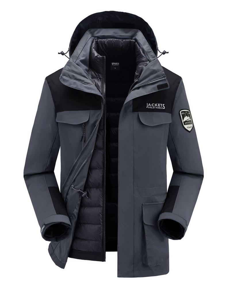 Paar 3-in-1 Unifarbener Daunen-Windbreaker-Set - Anpassbares Logo