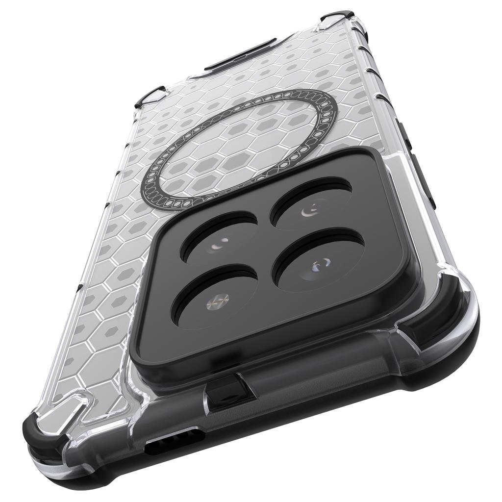 For Xiaomi 14 Pro Magnetic Case Honeycomb TPU+PC Phone Cover with Reinforced Corners