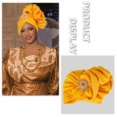 African-Style Rhinestone Applique Hijab Pullover Hat