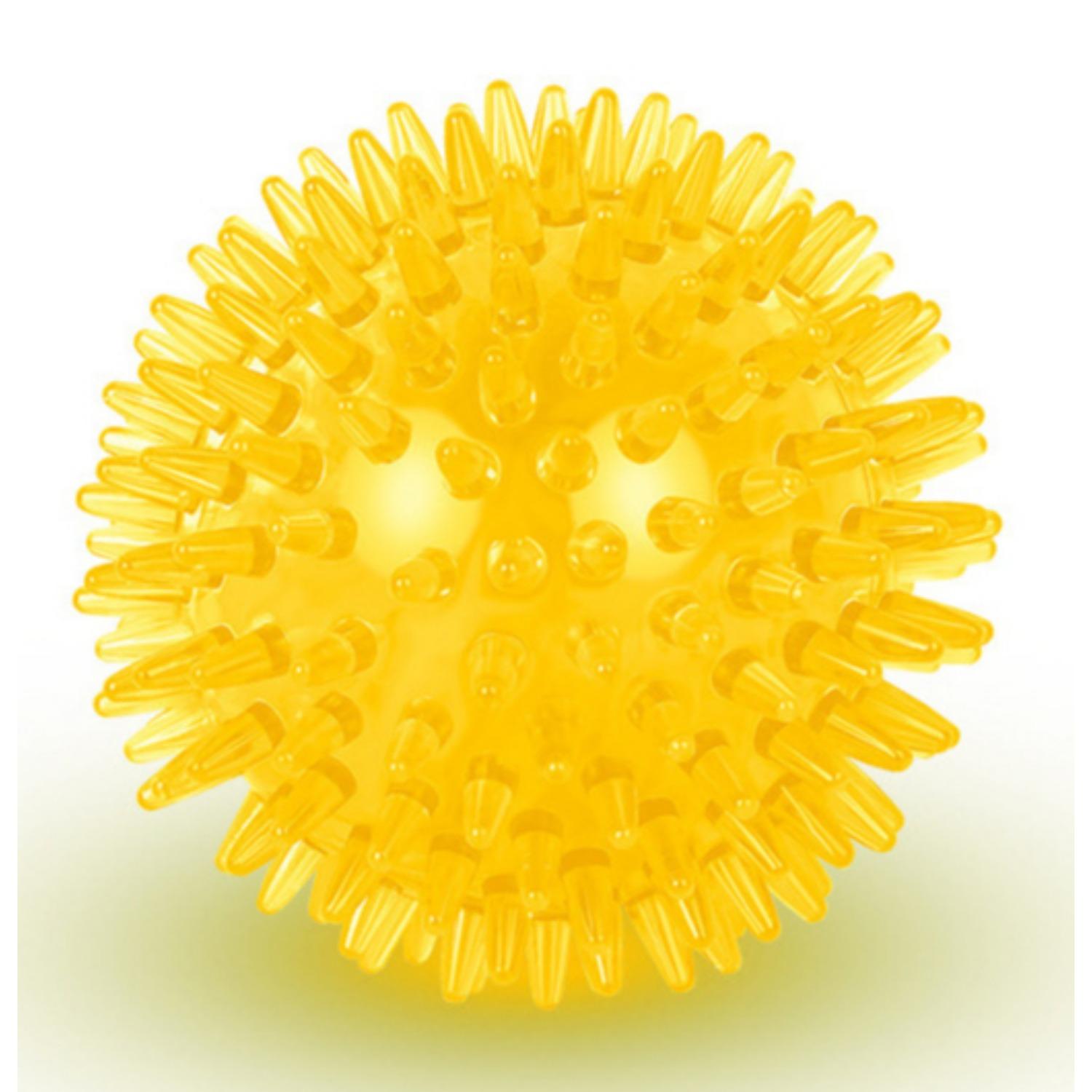 

Пищащие собачьи мячи, жевательные игрушки для щенков, прорезывающихся зубов, не содержащие бисфенол-А, нетоксичные шипастые мячи для собак средних и маленьких пород, прочные игрушки для агрессивных любителей жевать жёлтый