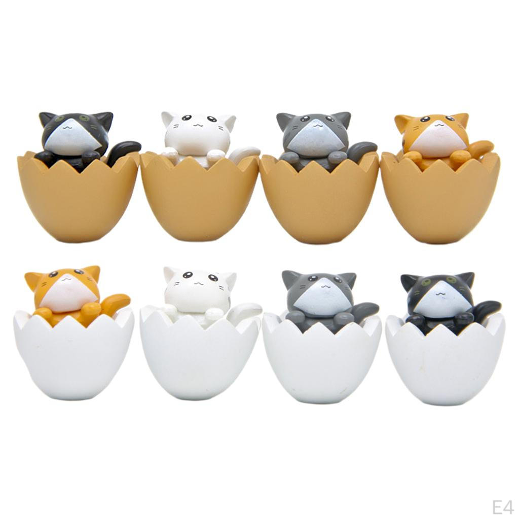 4 Pieces Miniature Garden Cat Figurines Toys Animals Figurine Decoration