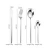 4pcs Gold Flatware Set Tableware Fine Dining Utensil Set Include Knives Forks and Spoons,Circular Fine Handle Kitchen Tools